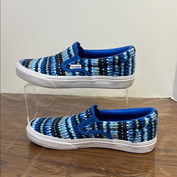 Vera Bradley Blue and White Slip-On Sneakers - Picture 2 of 5